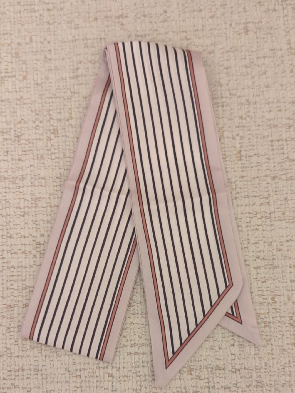 White, Black Stripe, Brown Trim Twilly